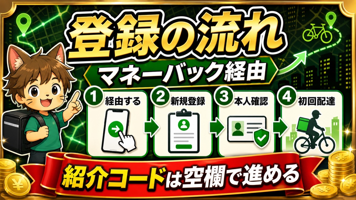 Uber Eatsマネーバック経由登録の流れ