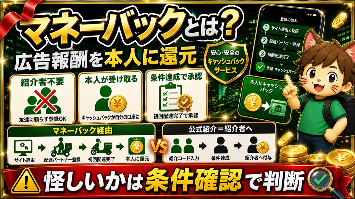 マネーバックとは広告報酬を本人に還元するサービス